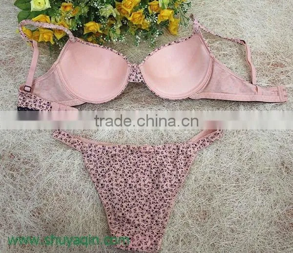 Fashion cotton lady bra set lingerie