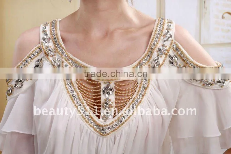 Astergarden New Design Emma Roberts Style Beaded Black Chiffon Party Dress AS032-6