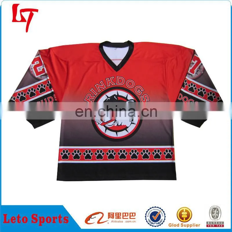 Custom sublimated printing ice hockey shirt /Team canada hockey apparel for sale