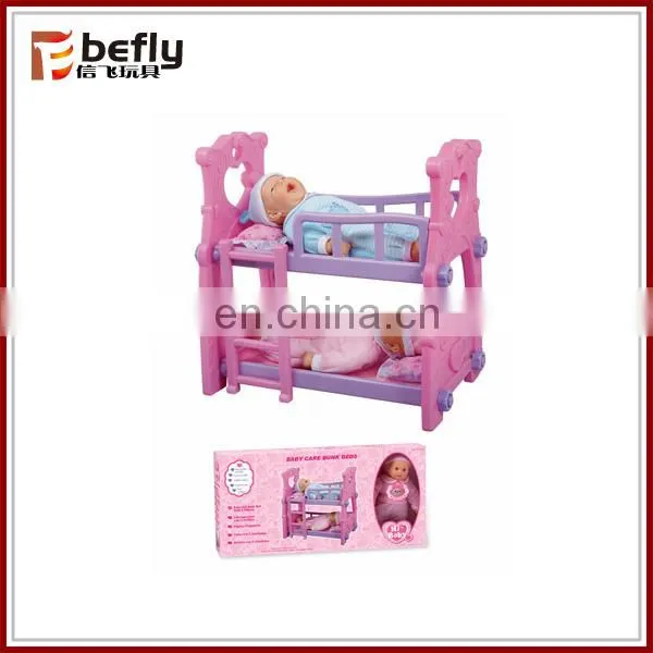 Baby toy doll bed with doll