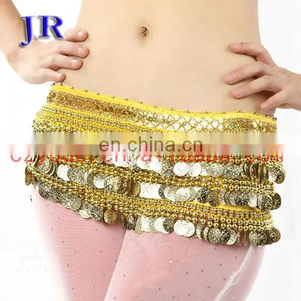 Y-2003 Egyptian velvet fabric gold coins belly dance hip scarf