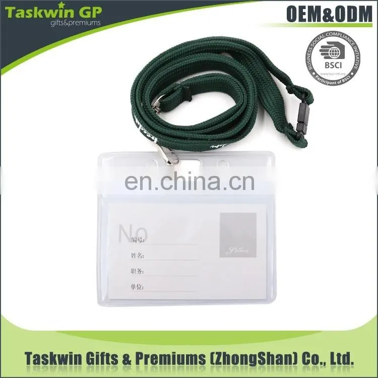 custom polyester tublar lanyards with clear badge holder, card holder