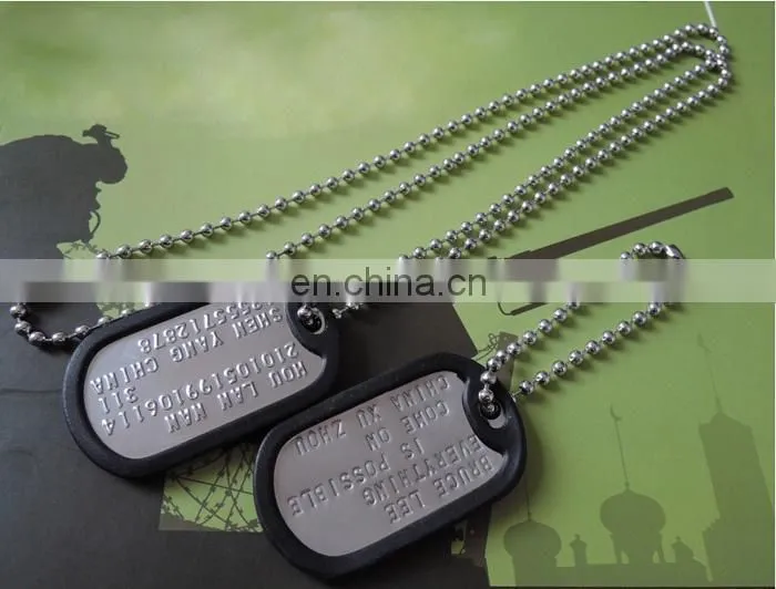 Bullet couple dog tags with long chain custom