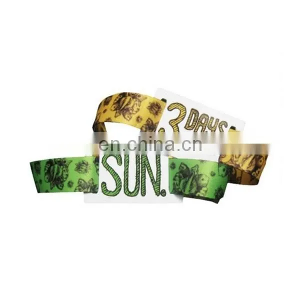 eco-friendly polyester cheap event rfid wristbands with clip for festival
