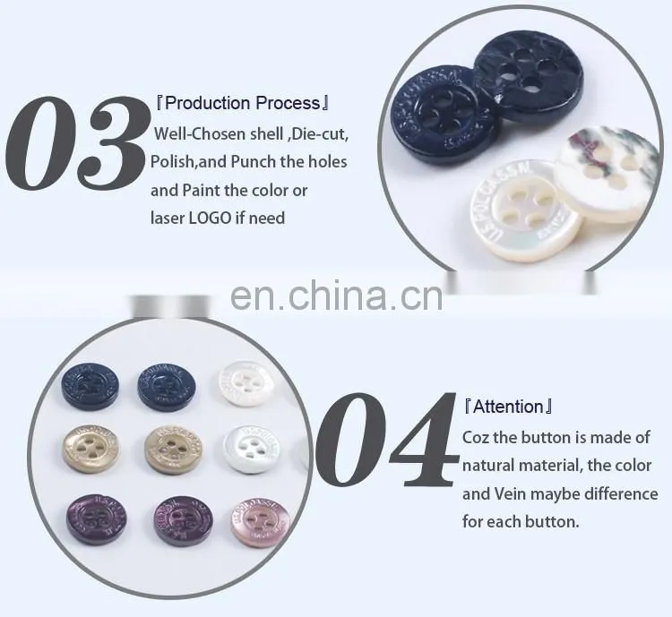 Quality Engraved Logo Shirt Trocas Button BN80062