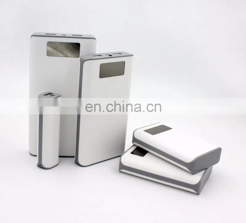 Oem logo print power bank 2000mah usb port plastic power charger with led screen display