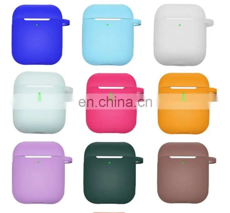 Silicone Protective Case for Airpods 1/2 Wireless Earbuds Case for Airpods Apple Airpods Cover Case with Hook