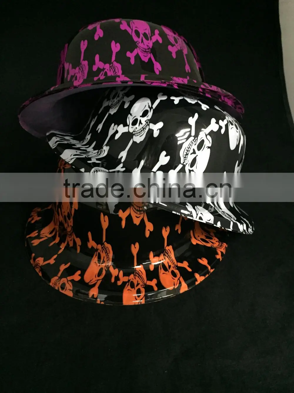 black yellow plastic PVC fedora hats funny party hats for adults halloween fedora hats