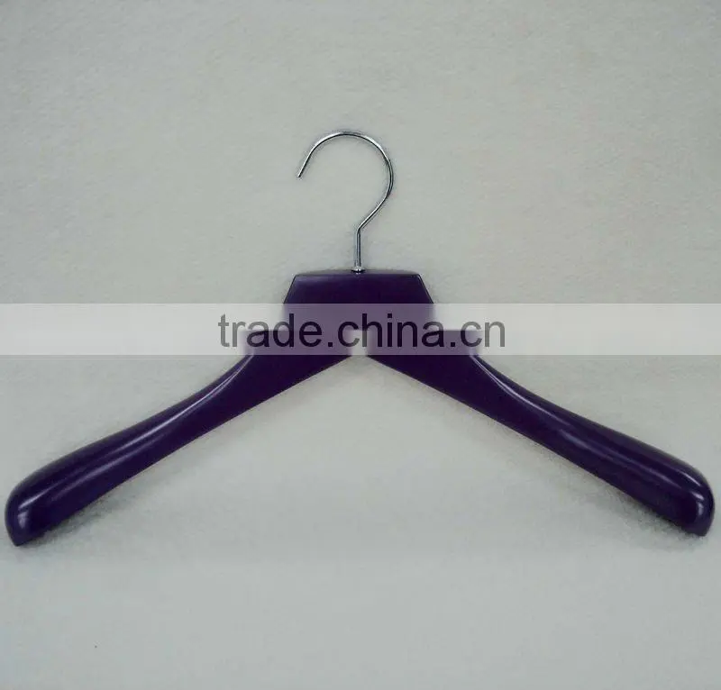WL100 purple wood hanger for ladies garment