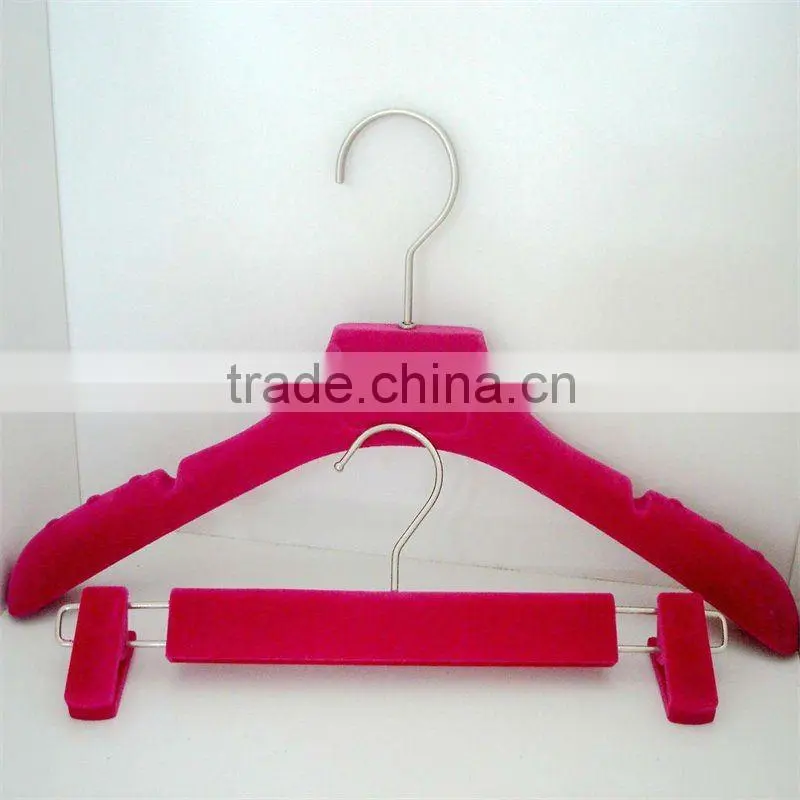 JN275 velvet flocked plastic suit hanger
