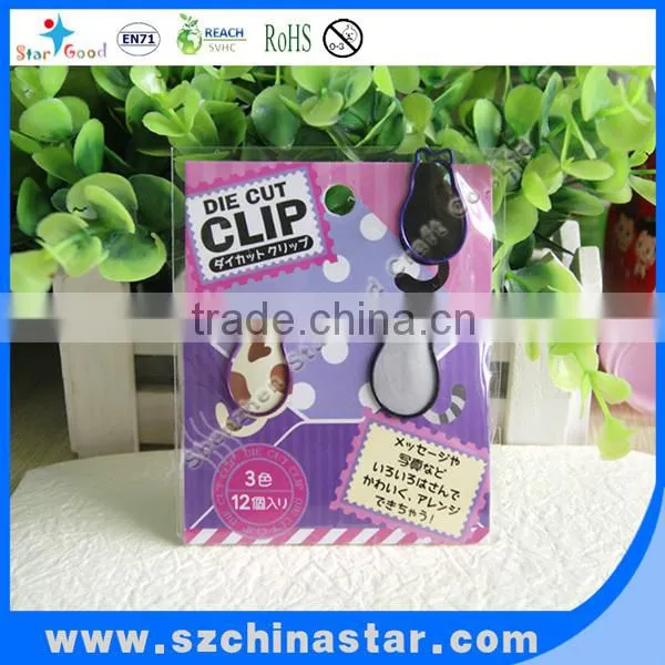 PET coated iron wire star shape paper clip assorted color
