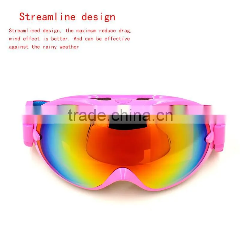 2015 Top sale best goggles for skiing shiny dual lens sports ski goggles