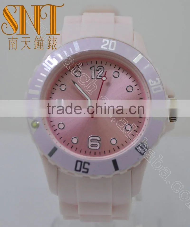 Fashion watch with light pink dail ,hot selling promotion quartz watch