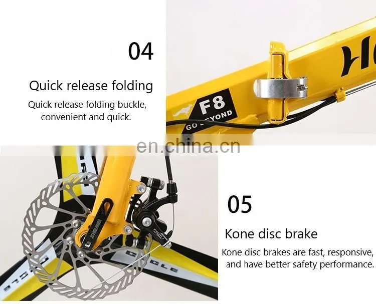 Factory direct sale folding bicycle integrated rear seat variable speed adult student 16 inch 20 inch male and female bicycle