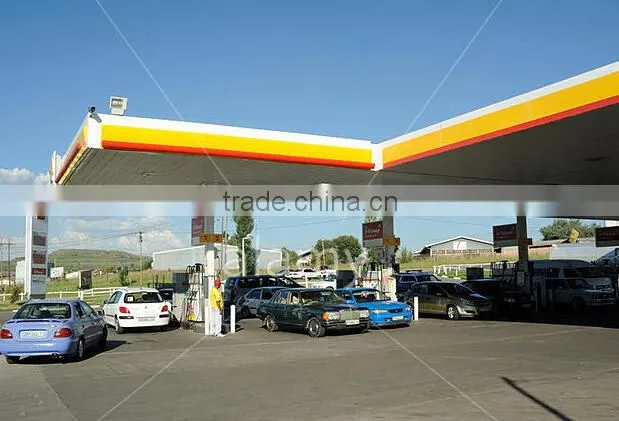 Prefabricated stainless steel civil engineering for gas station canopy
