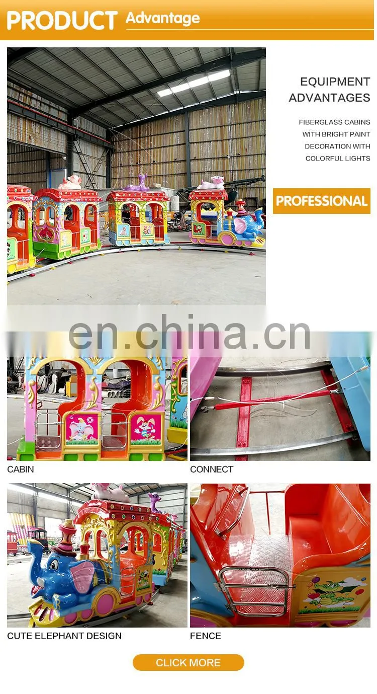Funfair rides electric 16 person track train for kids