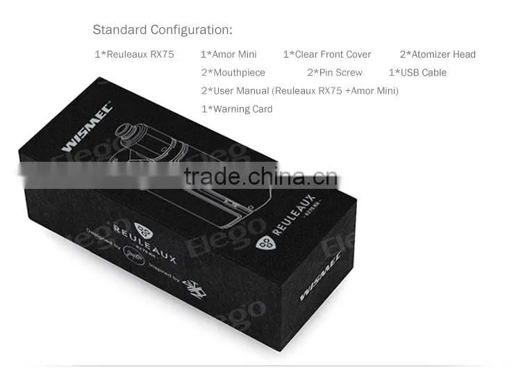 100% Authentic Wismec RX75 Kit with 75W Elego Wholesale Fast Shipping