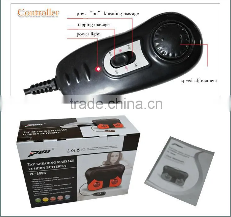 Electric infrared portable massage cushion back massage vibrator