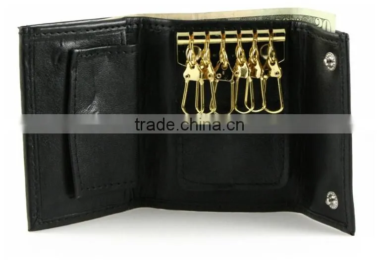 Multifunctional Genuine Leather Key Case Wallet with Coin Pocket for men and women