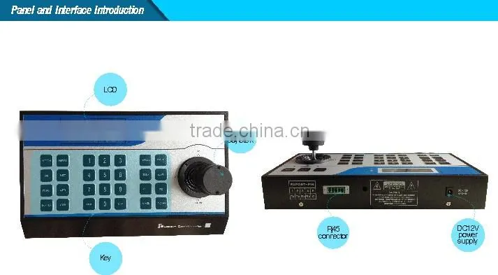 Low Cost 3 axises joystick PTZ controller keyboard. Support Pelco-P/D protocol;1200bps;2400bps,4800bp