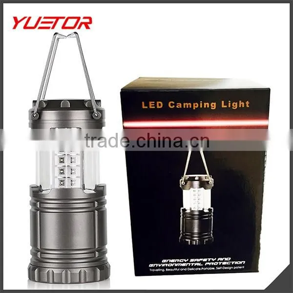 YUETOR Ultra Bright Portable LED Camping Lantern Flashlights (Black, Collapsible)