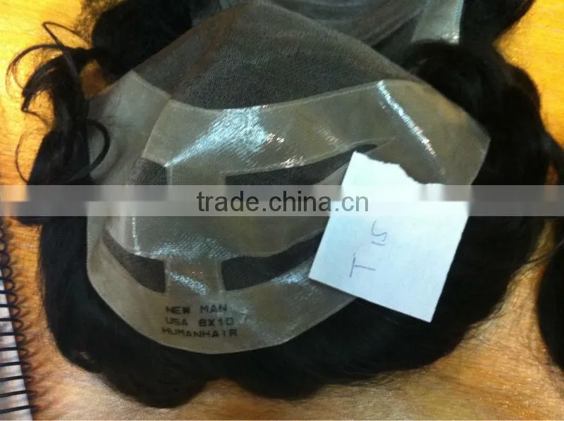 6 inch injected thin skin human hair toupee hair pieces injected