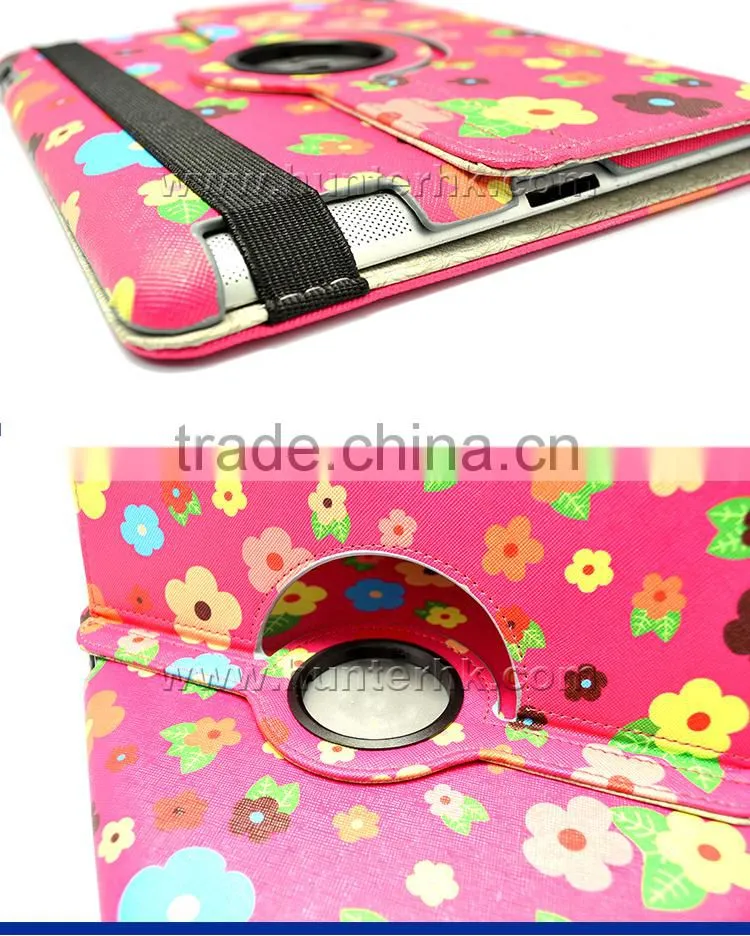 Floral Garden Rotating Tablet Case For iPad 4