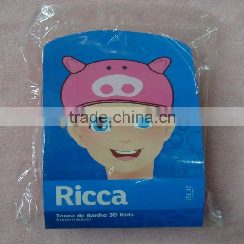 Green Cartoon children bath shower cap