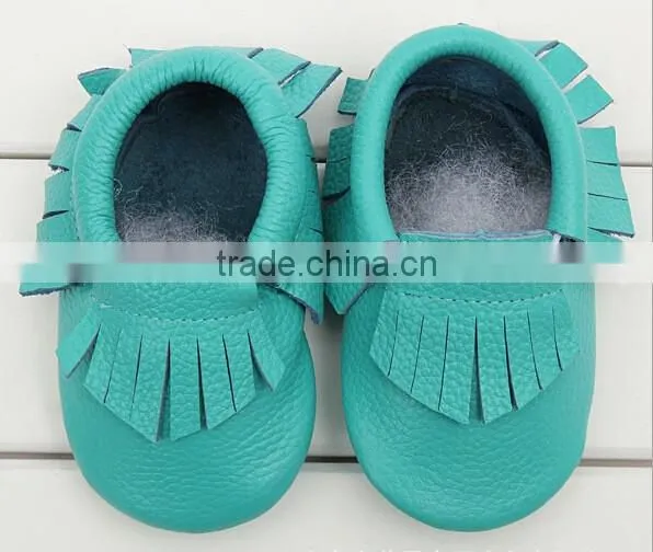 2016 Fashion Style Tassel Leather Shoes Full Cowhide Infant Baby Shoes Newborn Soft Bottom Prewalkers