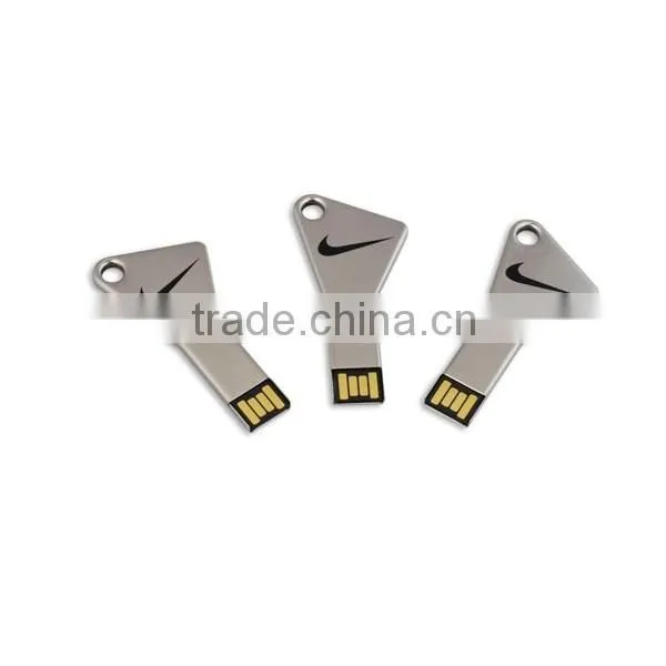 Stainless Steel Triangular Key Shape Usb Flash 256Mb