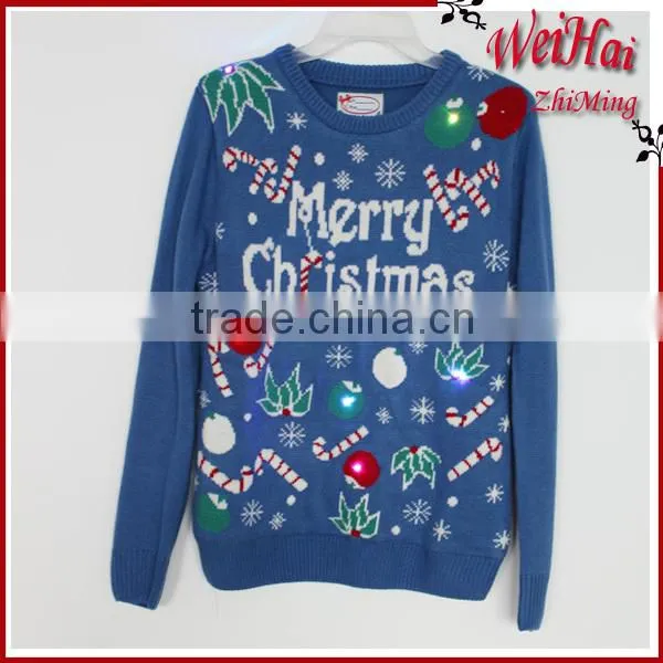 2015 Unisex Jacquard Christmas Sweater With Happy Patterns