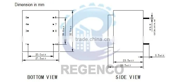 Encapsulated Transformers EI30/15.5, 2.0 VA