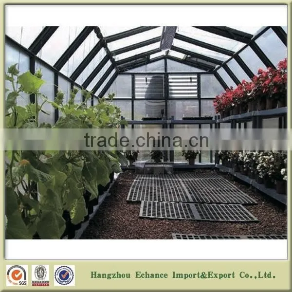Outdoor greenhouse plastic film aluminum alloy frame with five rooms for flower plant