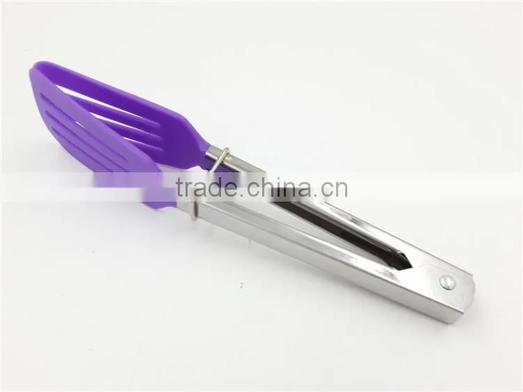 Silicone stainless steel tongs and spatula
