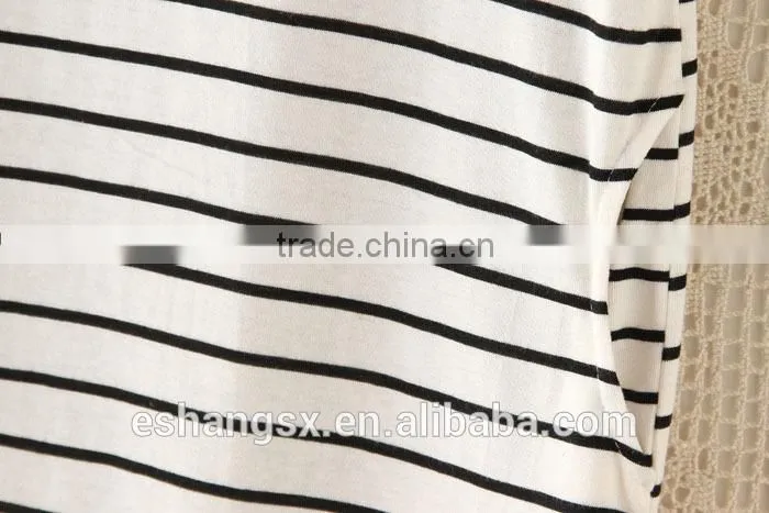 Ladies 100% cotton striped sleeveless t-shirt