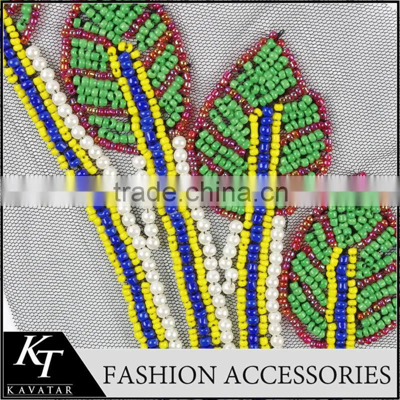 Pearl Lace Patch/Colorful Beaded Sew Lace Patch