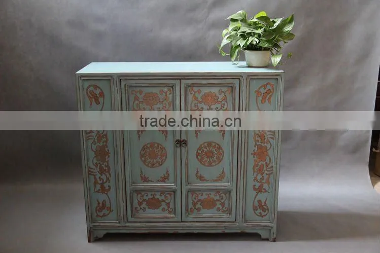 chinese reproduction furniture golden painting sideboard