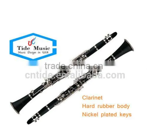 High quality cheap clarinet hard rubber body nickel plated