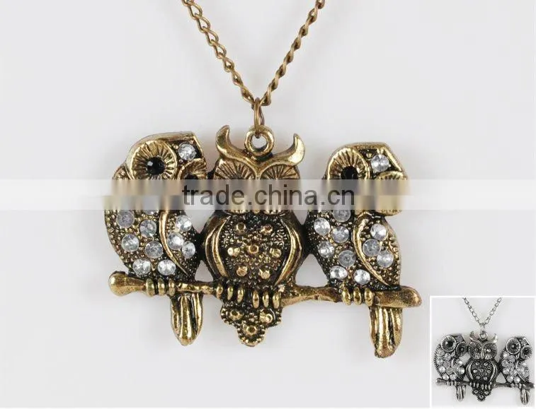 Pendant long chain necklace hot seller owl necklace