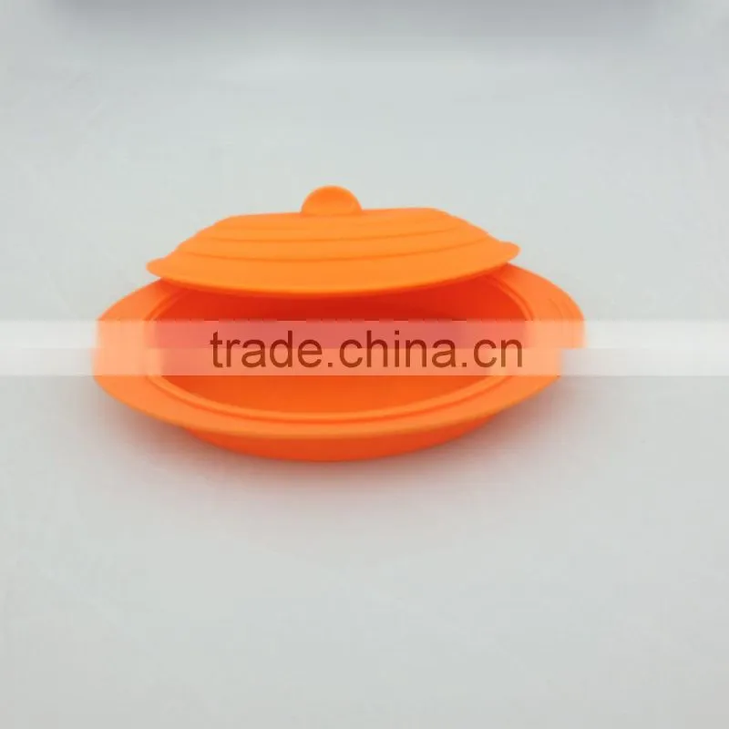 Eco-friend silicone bowl silicone kids lunch box customer logo silicone pan many colors available factory direct wholesale