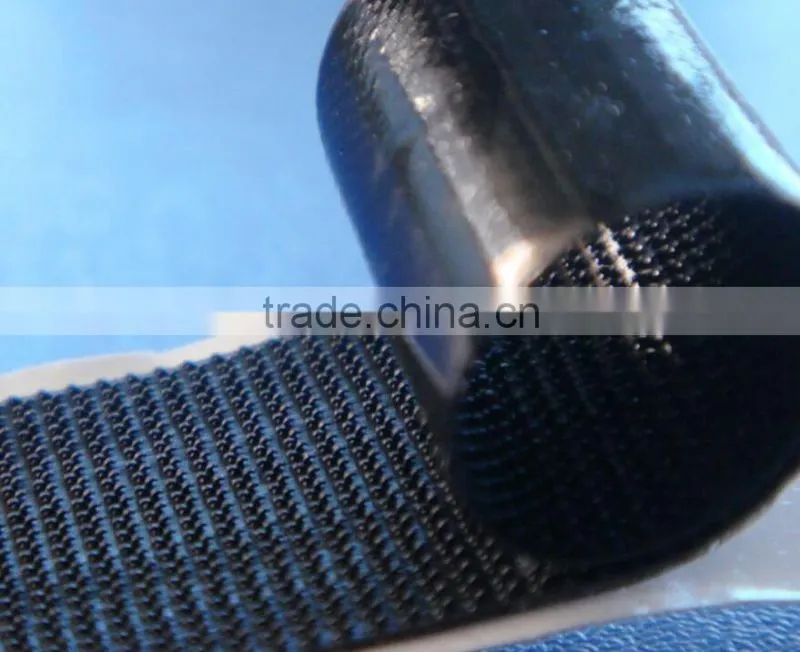 100% Nylon black self-adhesive hook and loop fastener back with glue