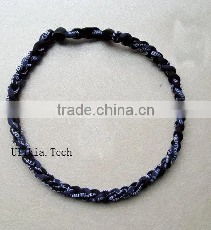 2011 Hot selling Germanium&Titanium Tri braided sports necklace with 18colors