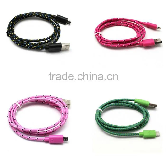Wholesale Made in China High Quality Braided USB Charger Cable