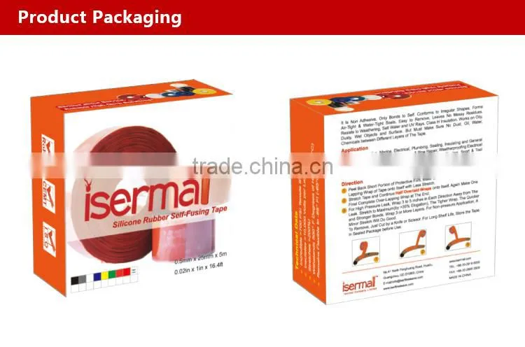 Isermal self fusing silicone rubber tape,self amalgamating tape for Low-voltage