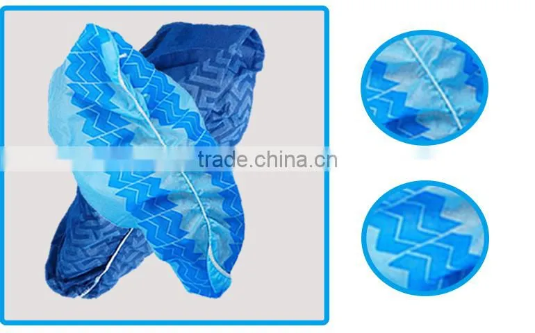 White disposable pp non-woven shoe cover with elastic