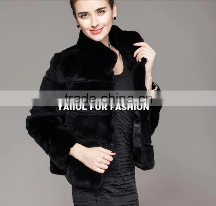 rex14044 High Quality real rabbit Fur Coat girls
