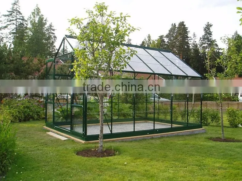 Aluminium spring clips dark green glass greenhouse HX78125G-1