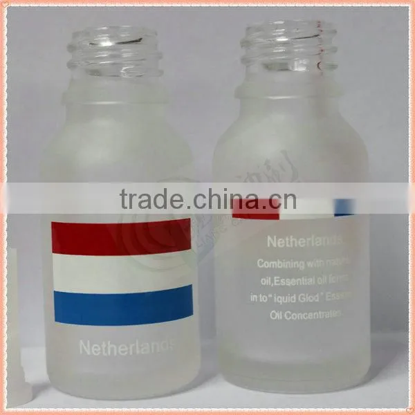 Slimming essenceoil bottle clear glass bottle with printing frosted glass bottle for essential oil