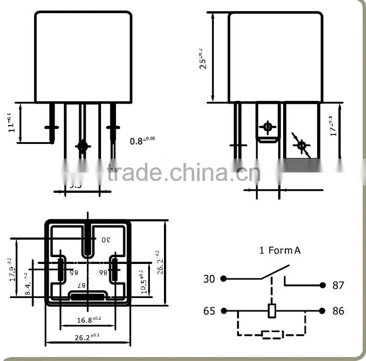Factory supply copper material waterproof car relay 4PIN 80A
