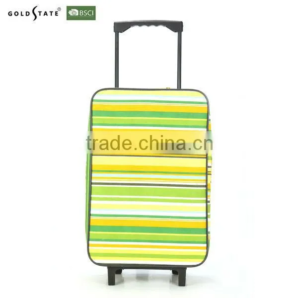 2015 new design colorful waterproof foldable luggage trolley case